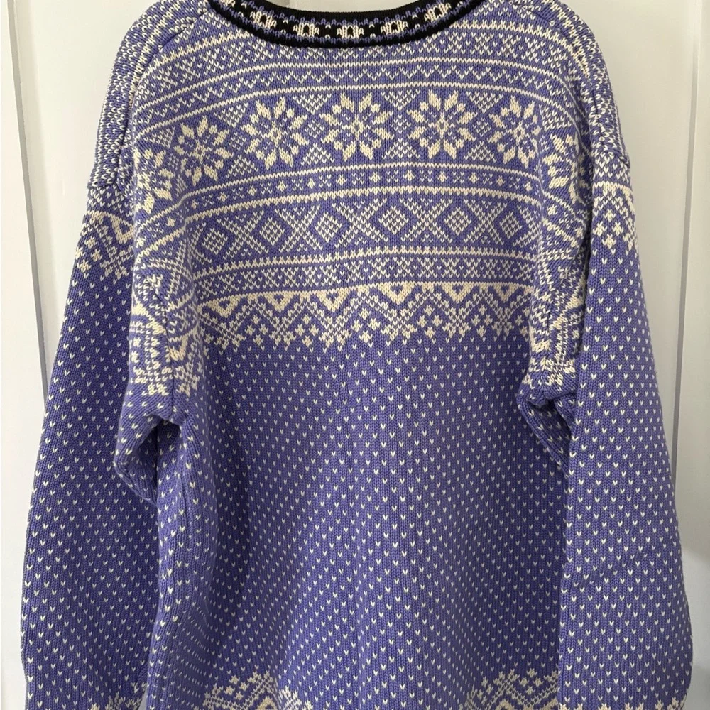LL Bean Vintage Cotton Nordic Sweater - Picture 2 of 8